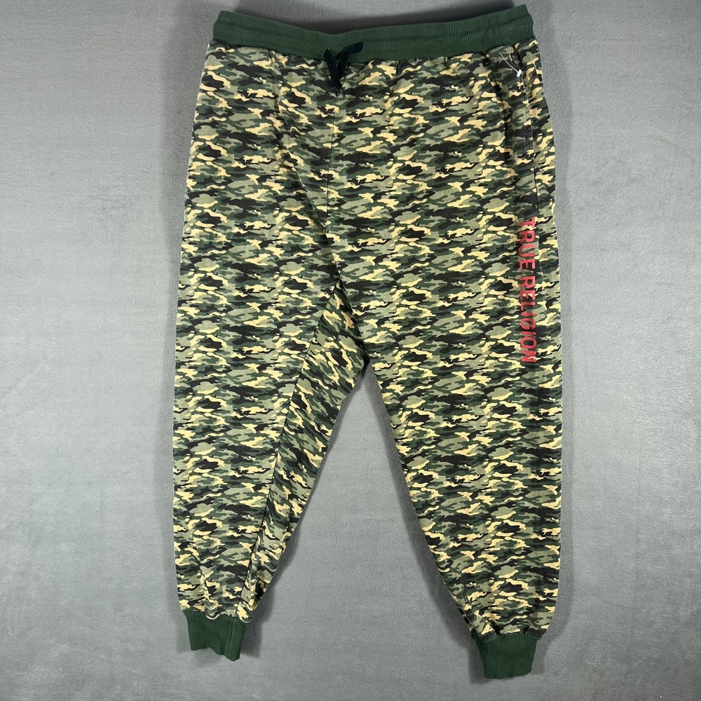 True Religion Men's‎ XL Camouflage Jogger Activewear Sweatpants Lounge Pants Red